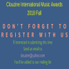 CLOUZINE INTERNATIONAL MUSIC AWARDS Fall 2018