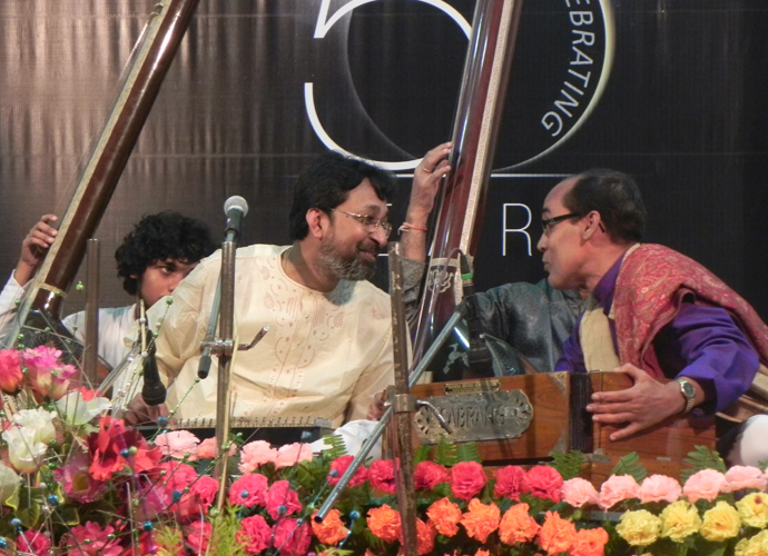 With Harmonium Maestro Pradip Palit by Sahadat Rana Khan