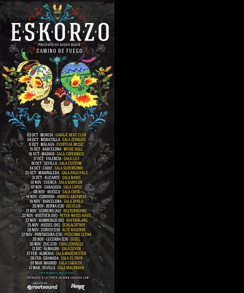 Próximos conciertos de la gira Camino de Fuego by ESKORZO