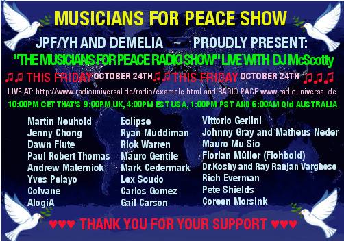 ColVane plated in Musicians For Peace show in Germany by ColVane