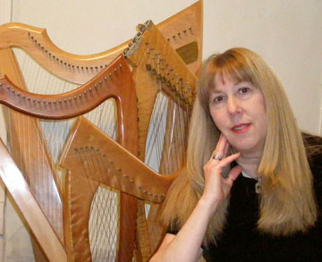 Star Edwards with her Celtic Harps by Star Edwards With KingBeat